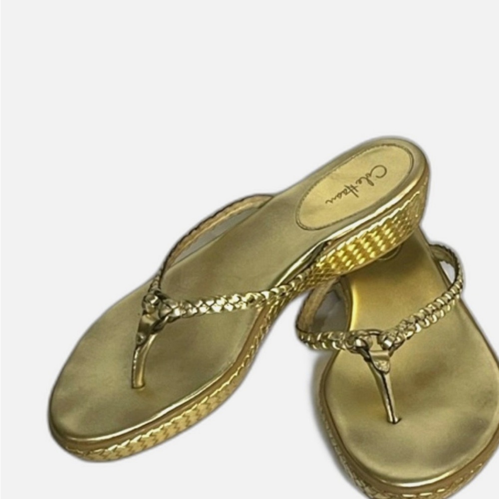 Cole Haan Gold Sandals with Braided Design